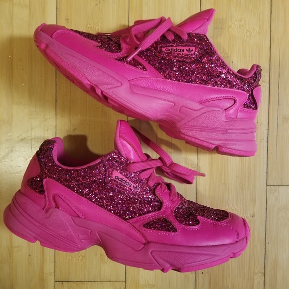 pink glitter adidas falcon